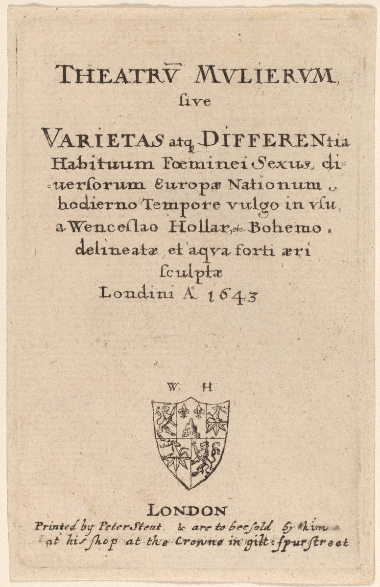 Theatrum mulierum: Title Page by Wenceslaus Hollar (Bohemian, 1607 - 1677), 16X12"(A3)Poster Print