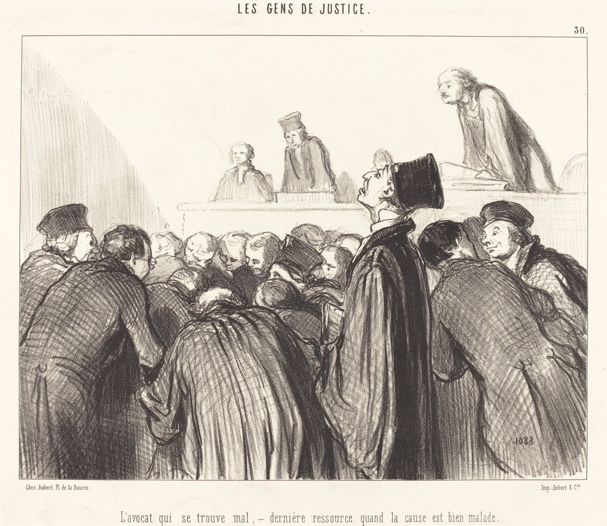 L'Avocat que se trouve mal by Honoré Daumier (French, 1808 - 1879), 16X12"(A3)Poster Print