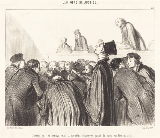 L'Avocat que se trouve mal by Honoré Daumier (French, 1808 - 1879), 16X12"(A3)Poster Print