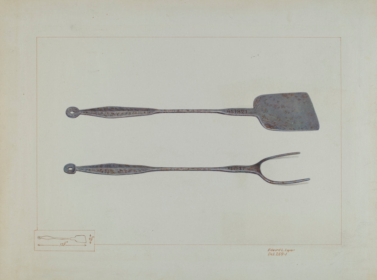 Griddlecake Turner and Fork by Edward L. Loper (American, born 1916), 16X12"(A3)Poster Print