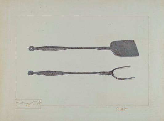 Griddlecake Turner and Fork by Edward L. Loper (American, born 1916), 16X12"(A3)Poster Print
