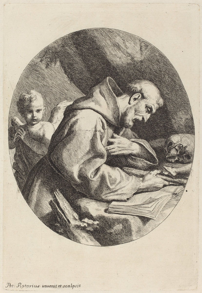 Saint Francis by Pietro Rotari (Venetian, 1707 - 1762), 16X12"(A3)Poster Print