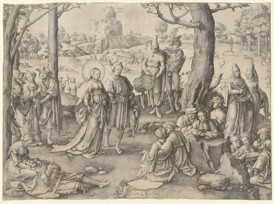 The Dance of Saint Mary Magdalene by Lucas van Leyden (Netherlandish, 1489/1494 - 1533), 16X12"(A3)Poster Print
