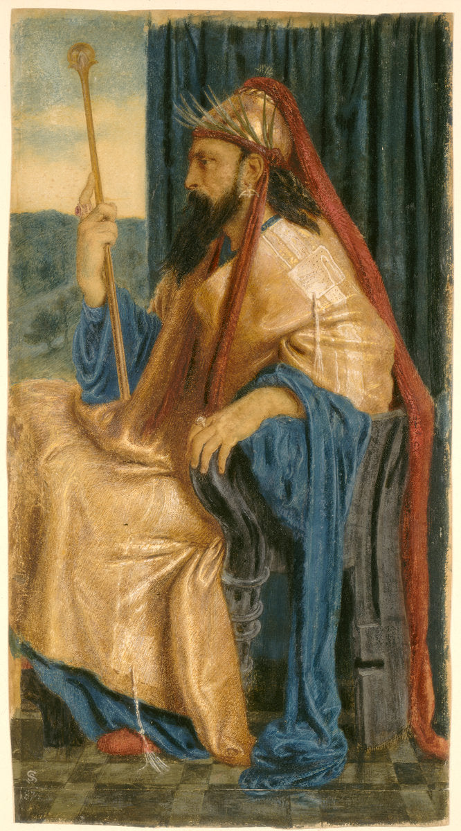 King Solomon by Simeon Solomon (British, 1840 - 1905), 16X12"(A3)Poster Print