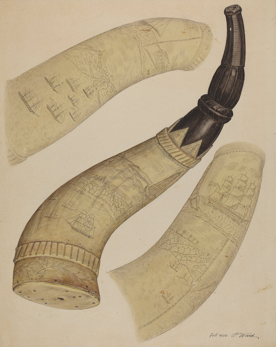 Powder Horn by Paul Ward (American, active c. 1935), 16X12"(A3)Poster Print