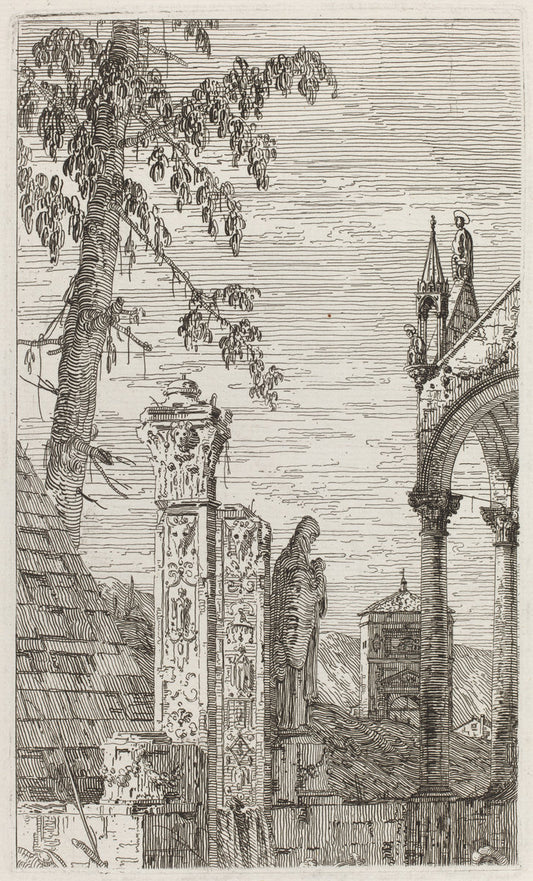The Bishop's Tomb [center] by Canaletto (Italian, 1697 - 1768), 16X12"(A3)Poster Print