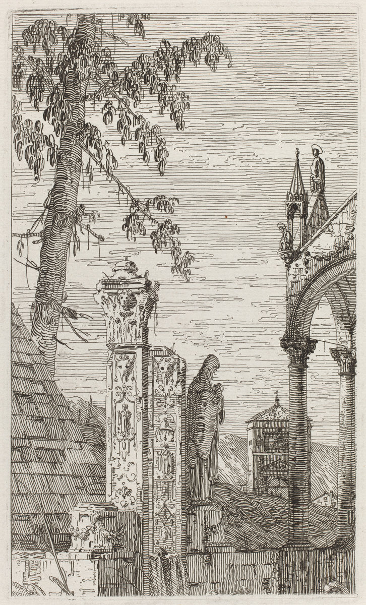 The Bishop's Tomb [center] by Canaletto (Italian, 1697 - 1768), 16X12"(A3)Poster Print