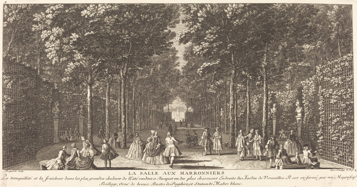 La Salle aux Marronniers by Jean-Baptiste Rigaud (French, active 1752/1761), 16X12"(A3)Poster Print