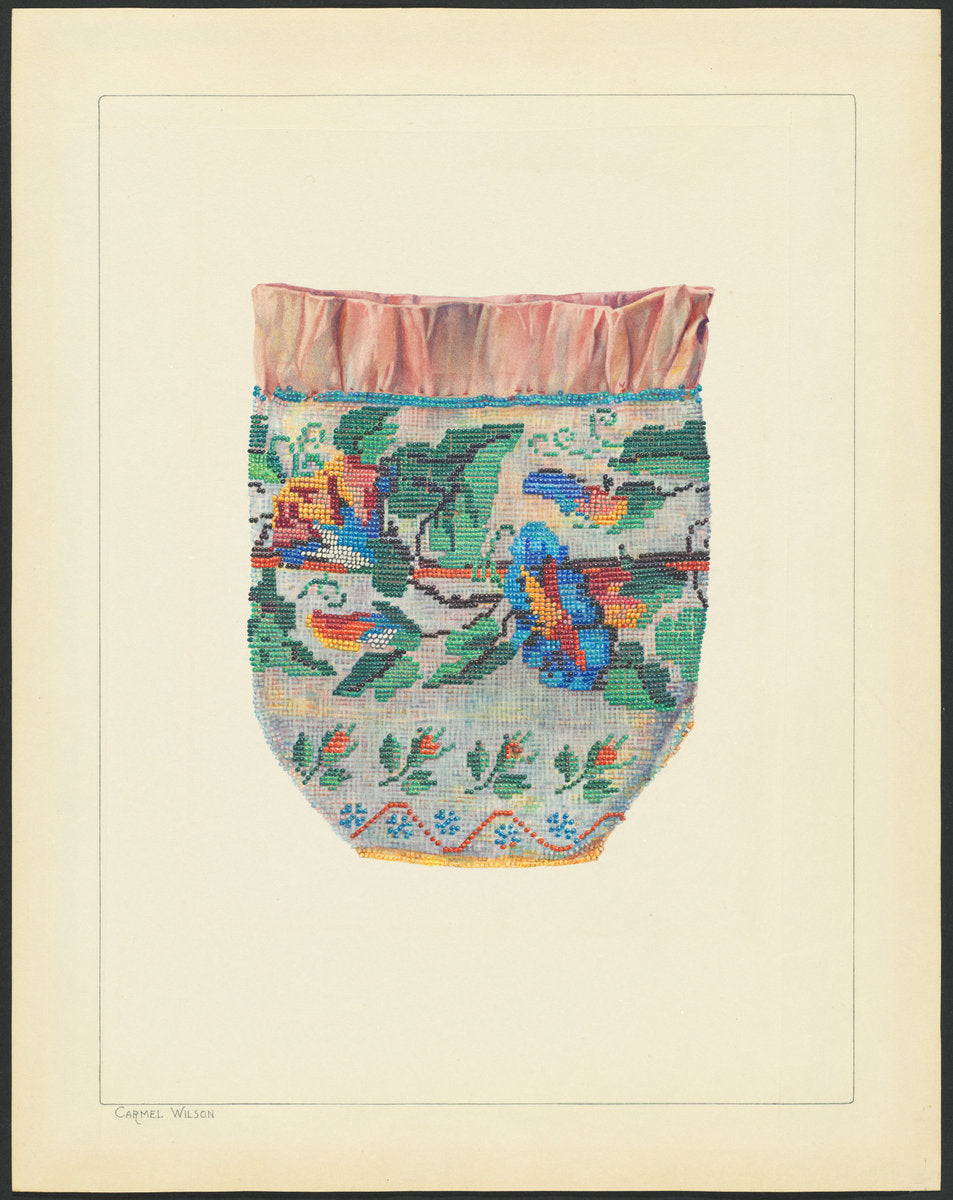 Beaded Silk Bag by Carmel Wilson (American, active c. 1935), 16X12"(A3)Poster Print