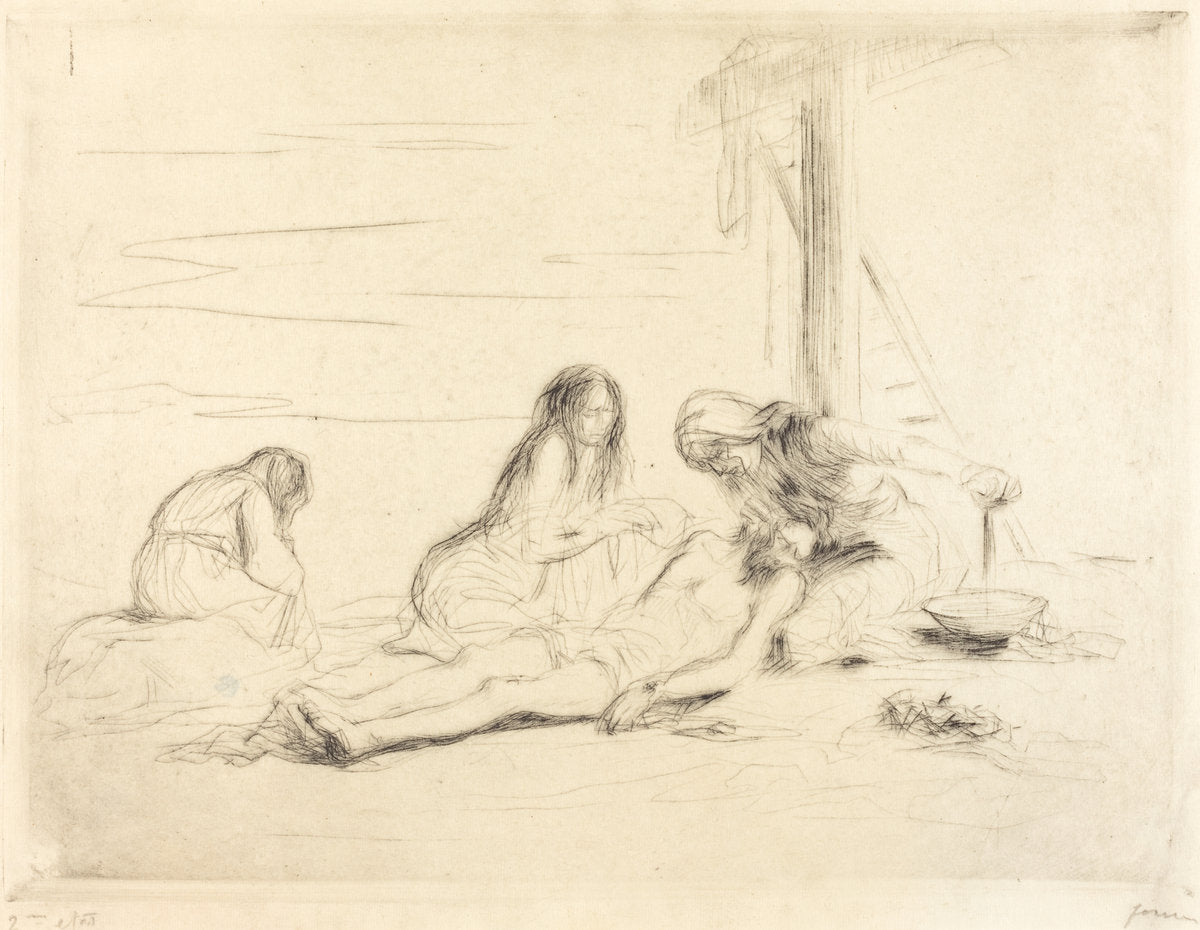 Pietà (first plate) by Jean-Louis Forain (French, 1852 - 1931), 16X12"(A3)Poster Print
