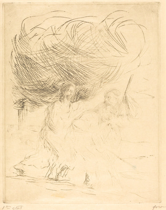 The Road to Emmaus (second plate) by Jean-Louis Forain (French, 1852 - 1931), 16X12"(A3)Poster Print