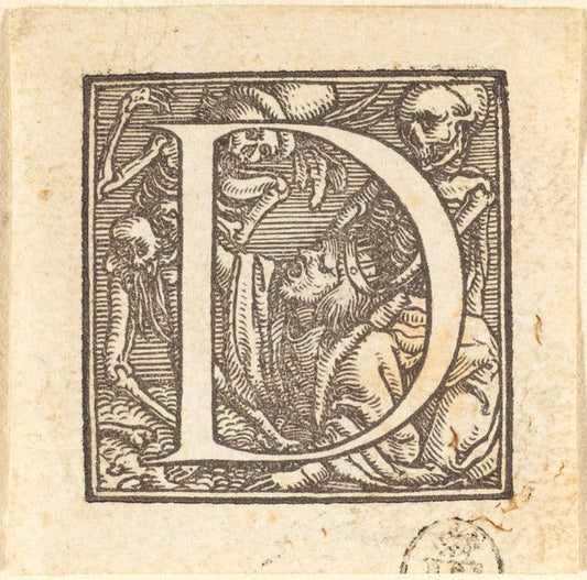 Letter D by Hans Holbein the Younger (German, 1497/1498 - 1543), 16X12"(A3)Poster Print