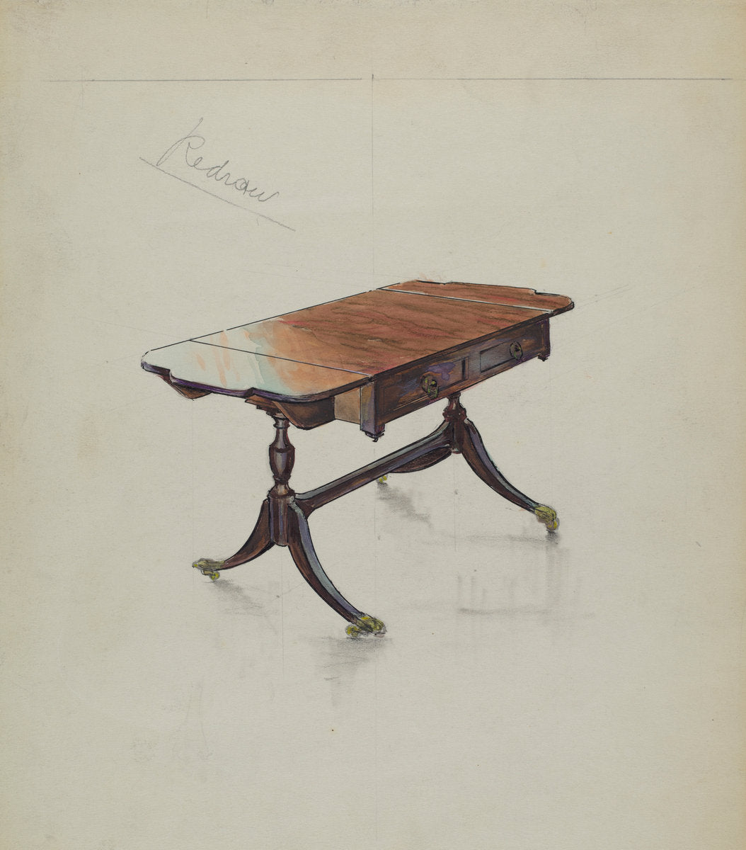 Sofa Table by M. Rosenshield-von-Paulin (American, active c. 1935), 16X12"(A3)Poster Print