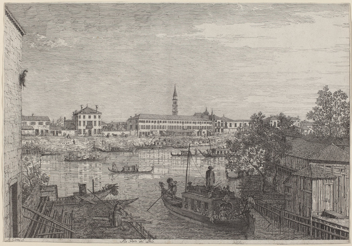 Ale Porto del Dolo by Canaletto (Italian, 1697 - 1768), 16X12"(A3)Poster Print