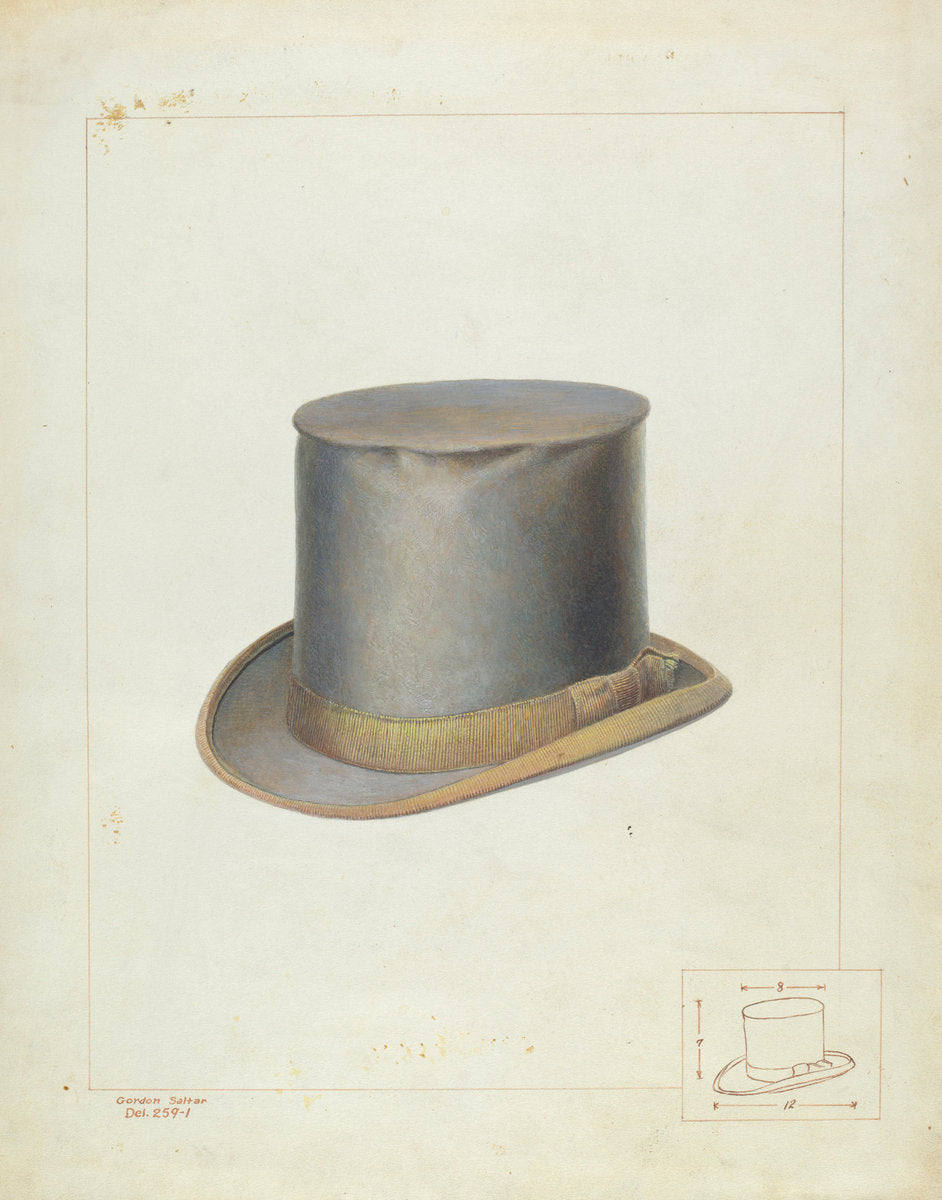 High Beaver Hat by Gordon Saltar (American, active c. 1935), 16X12"(A3)Poster Print