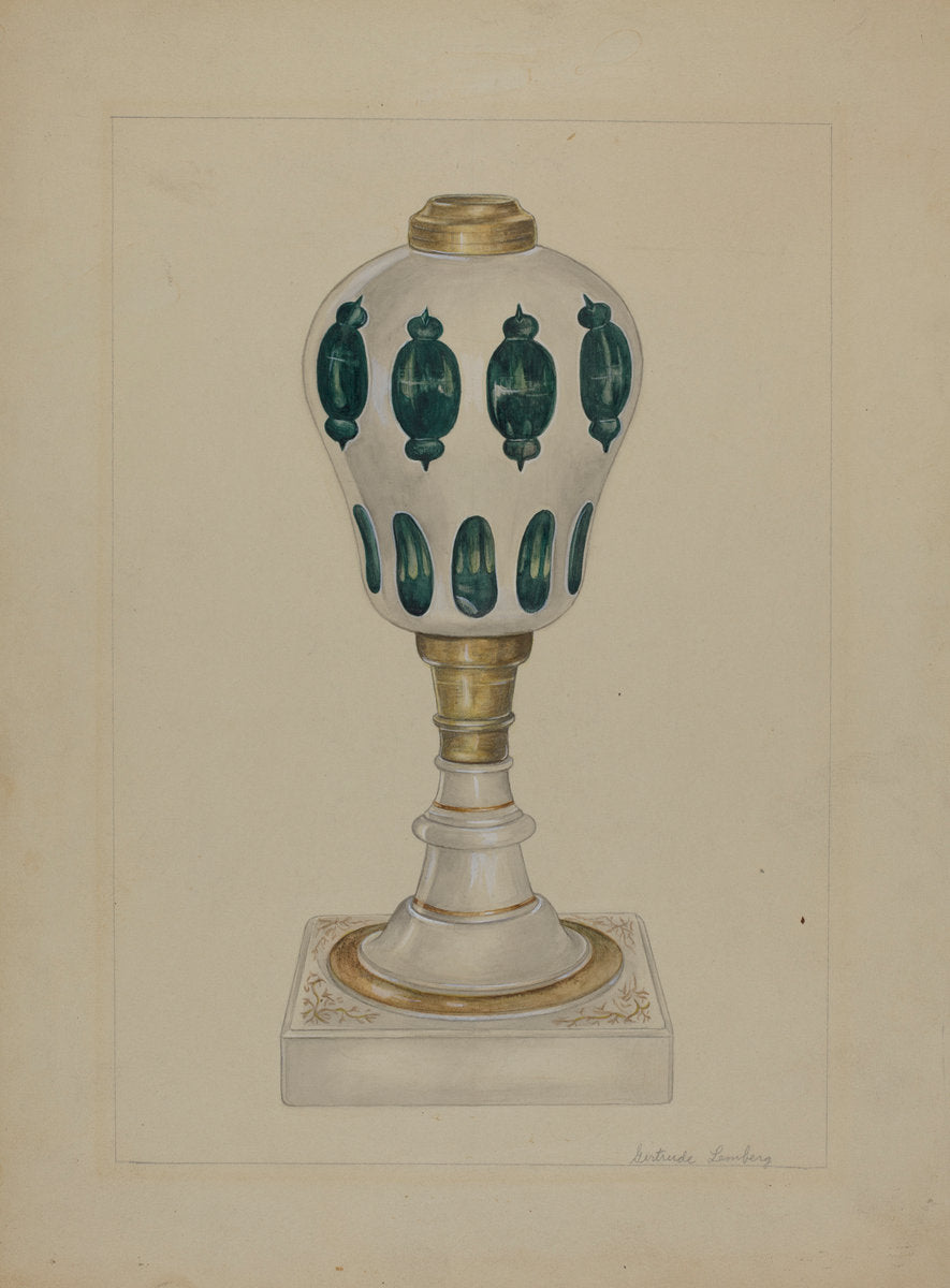 Lamp by Gertrude Lemberg (American, active c. 1935), 16X12"(A3)Poster Print