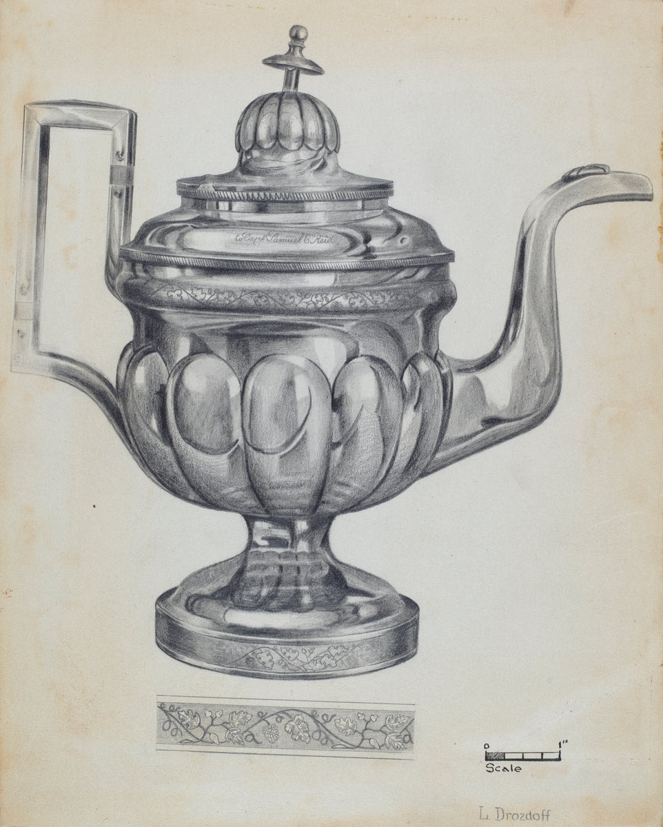 Teapot by Leo Drozdoff (American, 1913 - 1964), 16X12"(A3)Poster Print