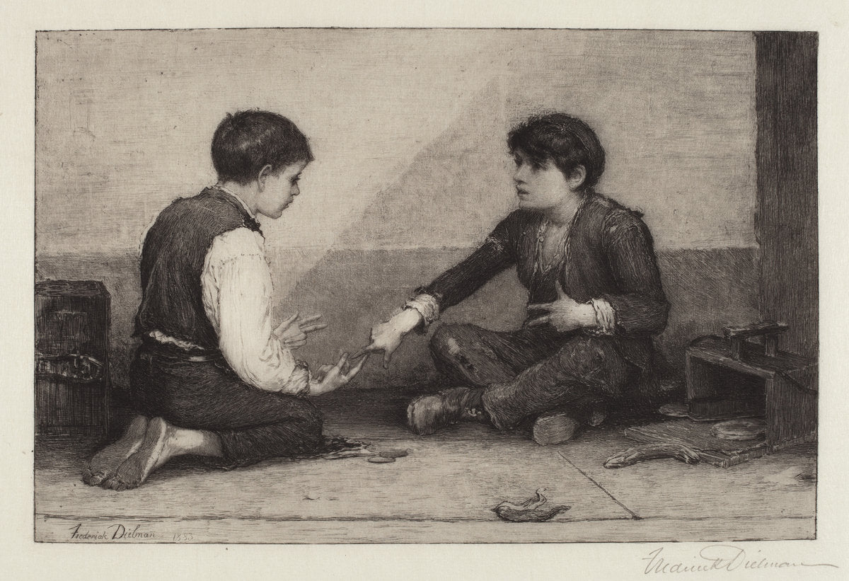 The Mora Players by Frederick Dielman (American, born German, 1847 - 1935), 16X12"(A3)Poster Print
