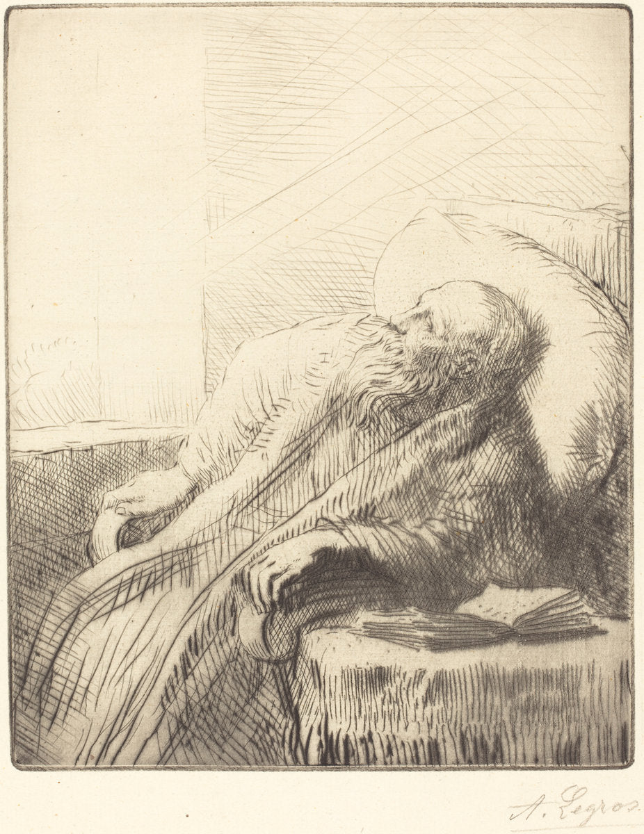 Convalescent (Le convalescent) by Alphonse Legros (French, 1837 - 1911), 16X12"(A3)Poster Print