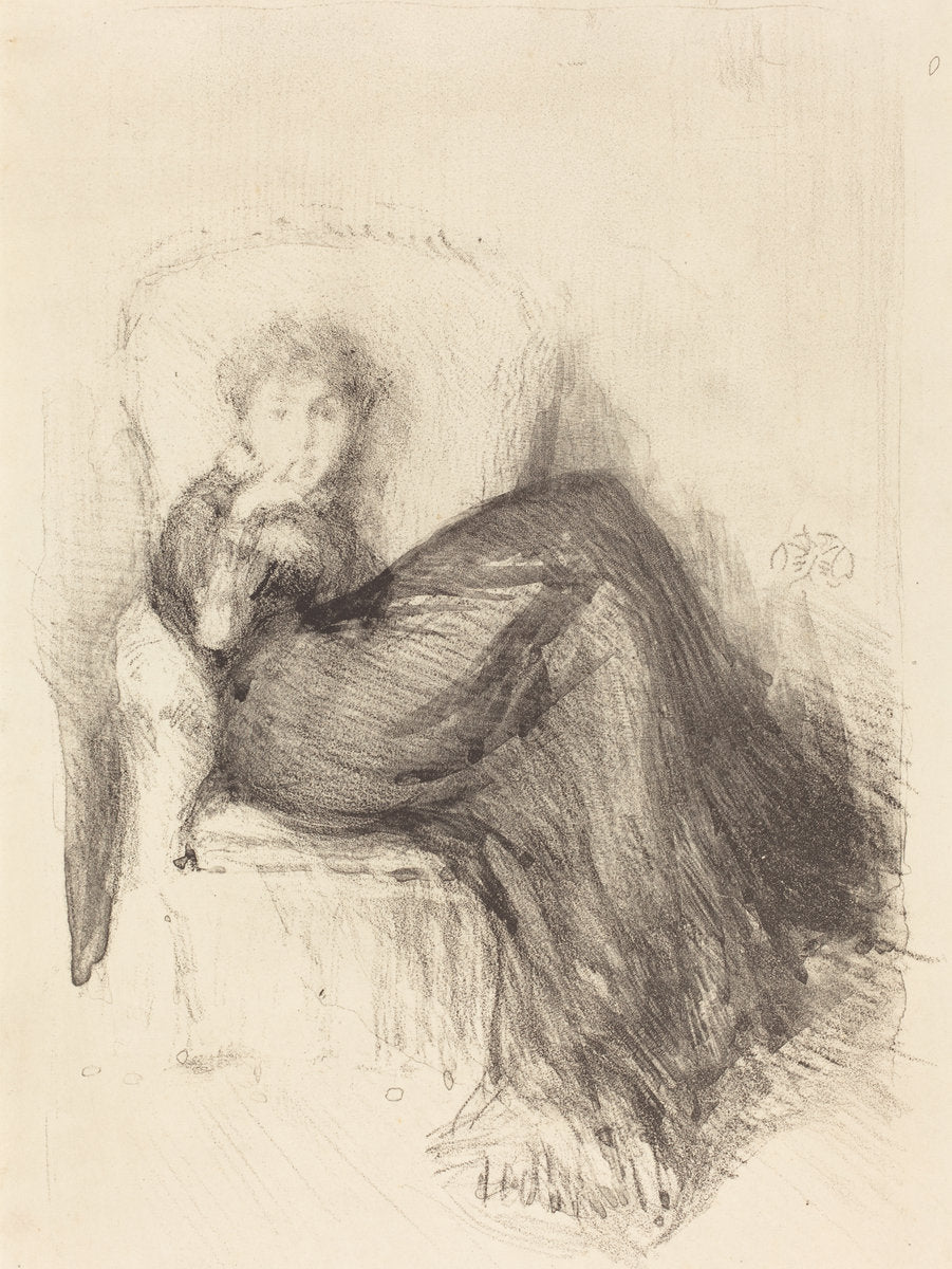 Study: Maude Seated by James McNeill Whistler (American, 1834 - 1903), 16X12"(A3)Poster Print