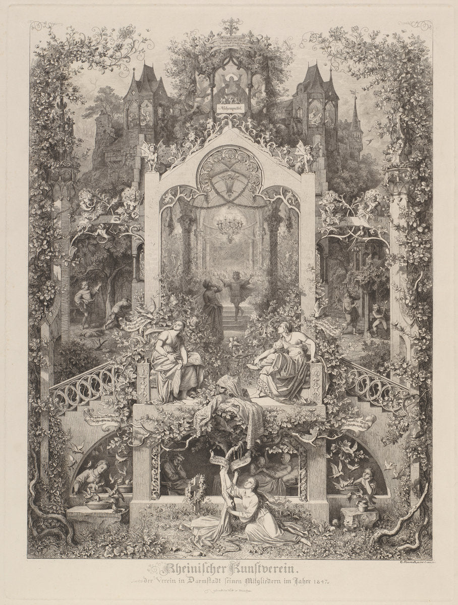 Aschenputtel (Cinderella) by Eugen Napoleon Neureuther (German, 1806 - 1882), 16X12"(A3)Poster Print