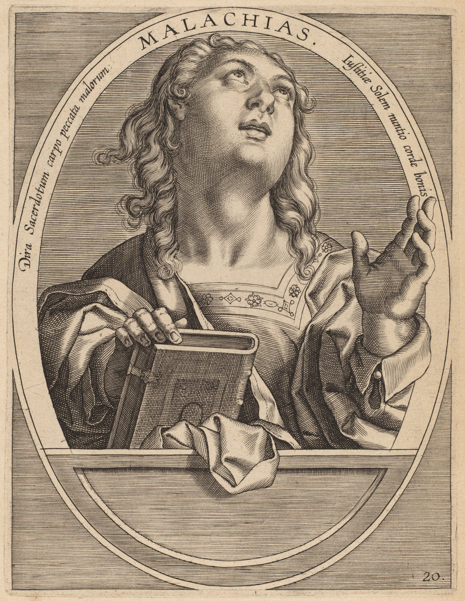 Malachias by Theodor Galle after Jan van der Straet (Flemish, c. 1571 - 1633), 16X12"(A3)Poster Print