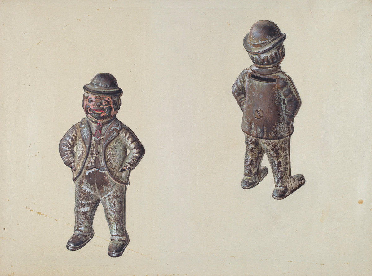 Politician Coin Bank by Alf Bruseth (American, active c. 1935), 16X12"(A3)Poster Print