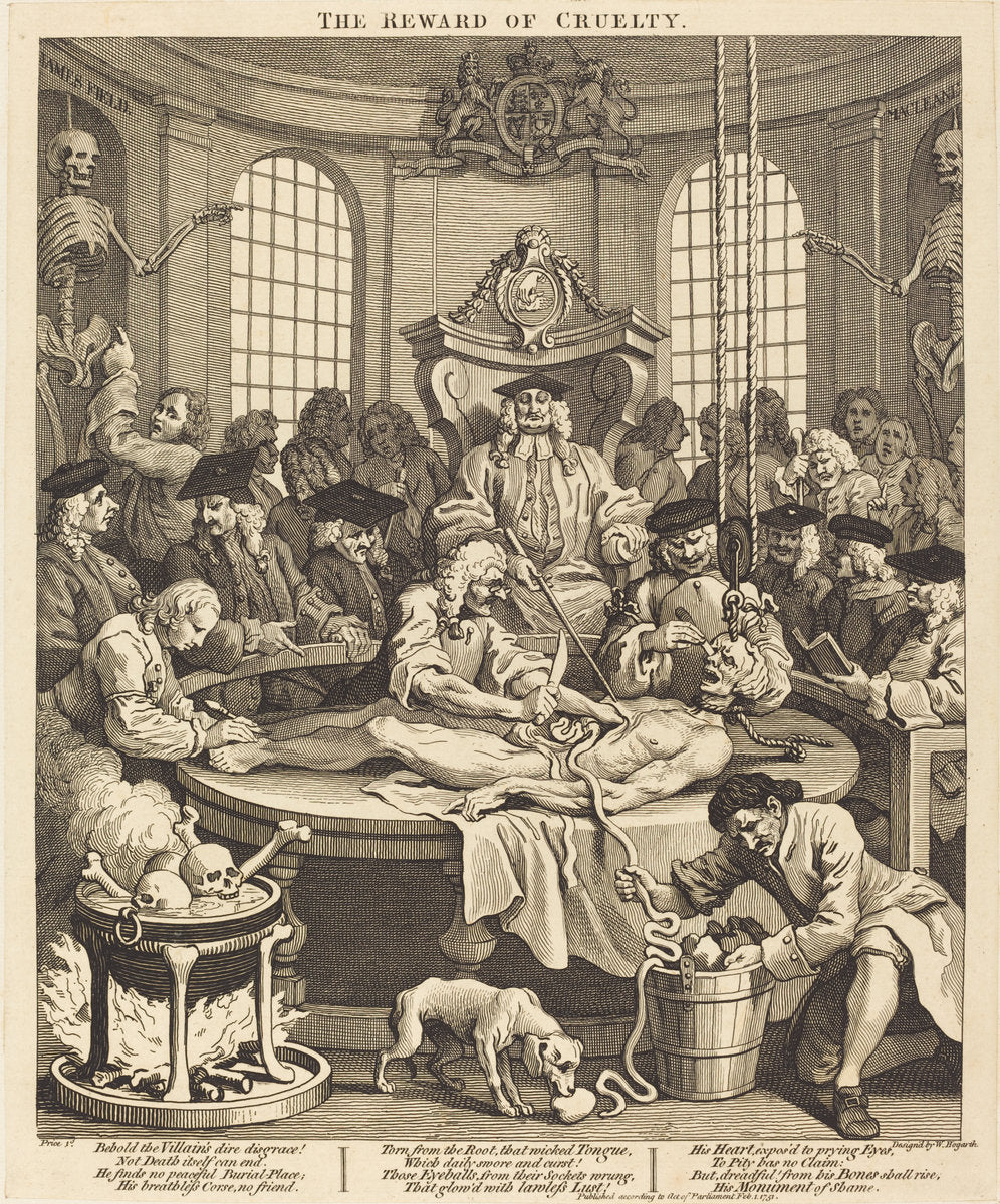 The Reward of Cruelty by William Hogarth (English, 1697 - 1764), 16X12"(A3)Poster Print