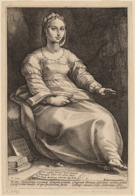 Calliope by Hendrik Goltzius (Dutch, 1558 - 1617), 16X12"(A3)Poster Print