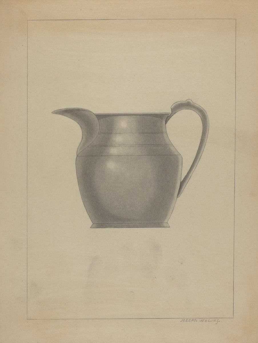 Pewter Pitcher by Joseph Wolins (American, active c. 1935), 16X12"(A3)Poster Print