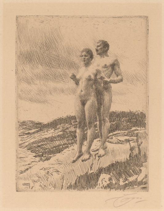 The Two by Anders Zorn (Swedish, 1860 - 1920), 16X12"(A3)Poster Print