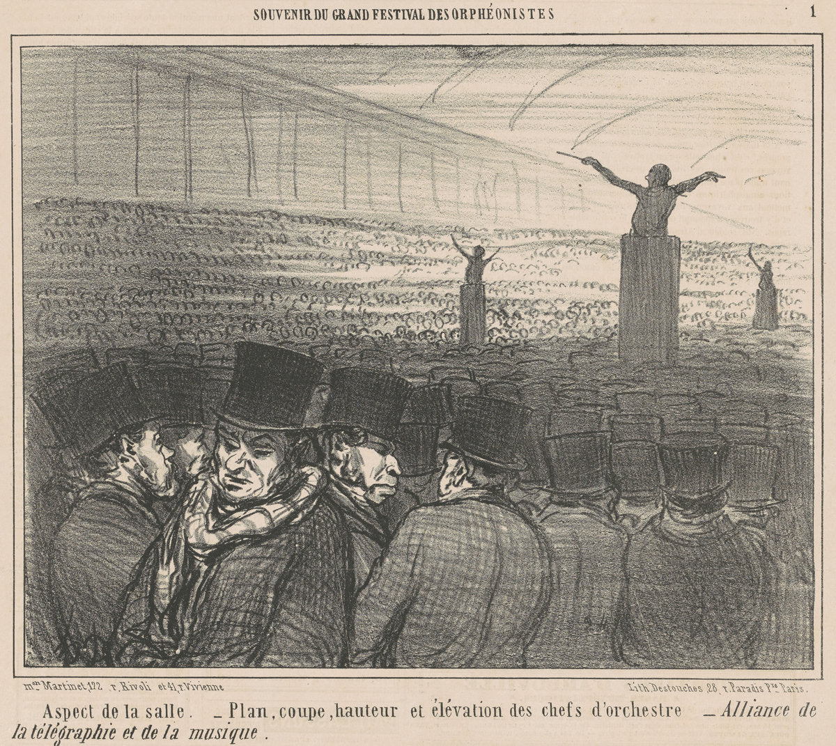 Aspect de la salle by Honoré Daumier (French, 1808 - 1879), 16X12"(A3)Poster Print