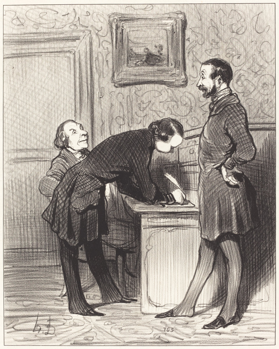 C'est bien parce que c'est votre ami... by Honoré Daumier (French, 1808 - 1879), 16X12"(A3)Poster Print