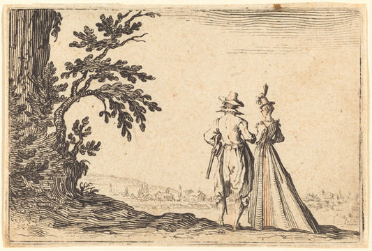 The Promenade by Jacques Callot (French, 1592 - 1635), 16X12"(A3)Poster Print