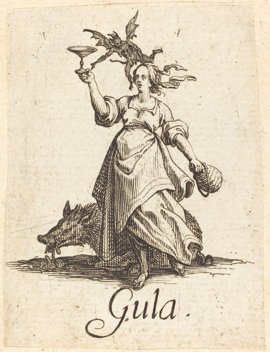 Gluttony by Jacques Callot (French, 1592 - 1635), 16X12"(A3)Poster Print