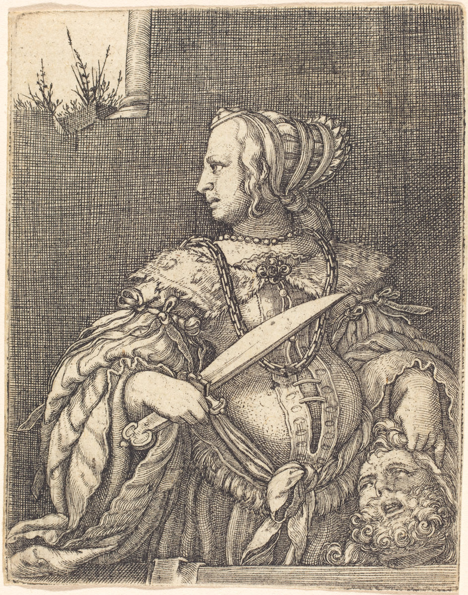 Judith with the Head of Holofernes by Barthel Beham (German, 1502 - 1540), 16X12"(A3)Poster Print