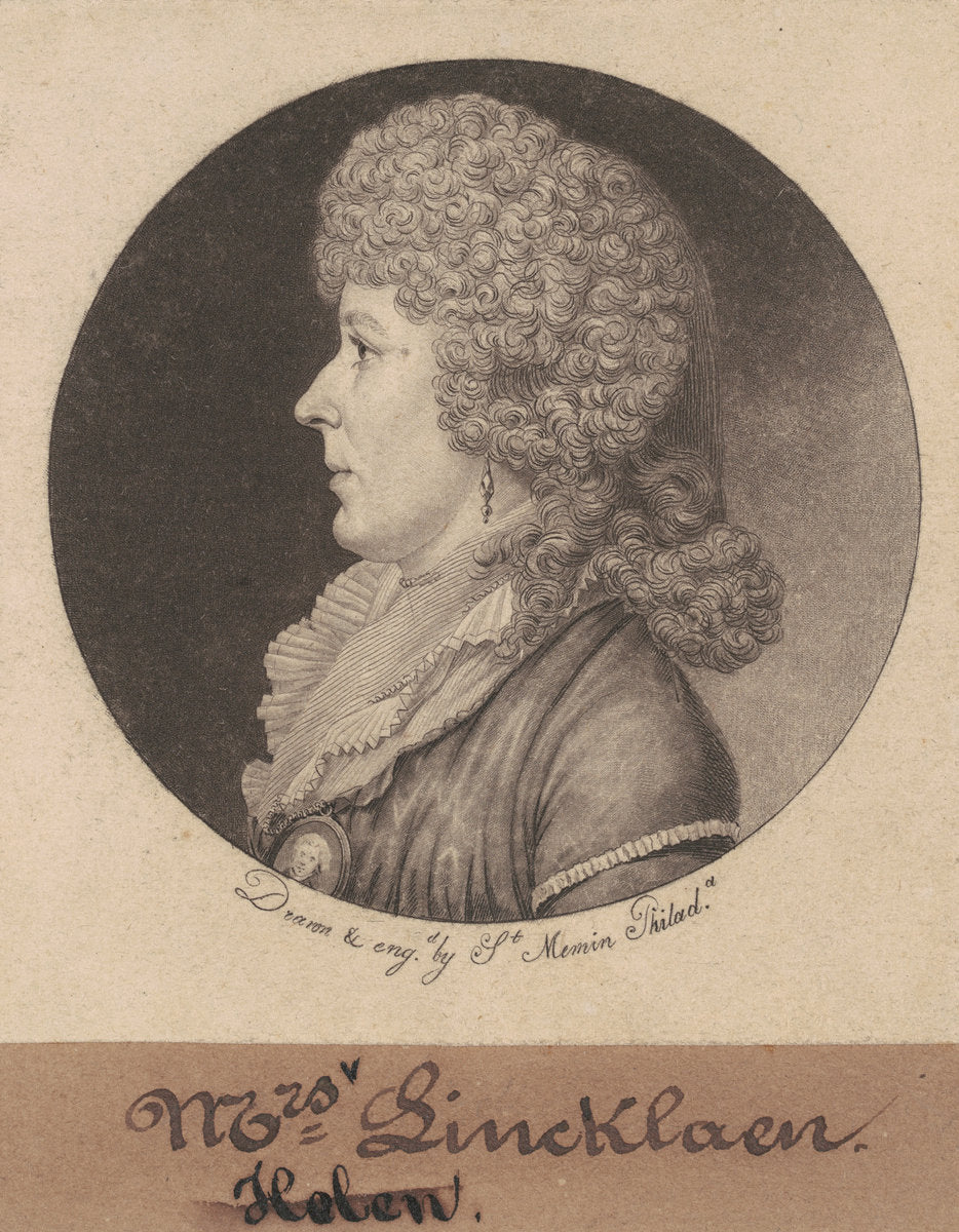 Helen Ledyard Lincklaen by Charles B.J. Févret de Saint-Mémin (French, 1770 - 1852), 16X12"(A3)Poster Print