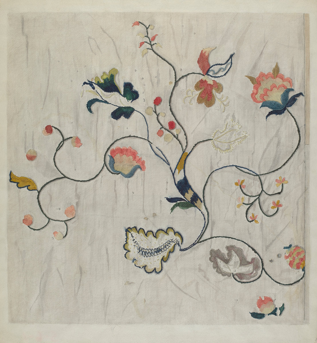 Bedspread (Detail) by Mildred E. Bent (American, active c. 1935), 16X12"(A3)Poster Print