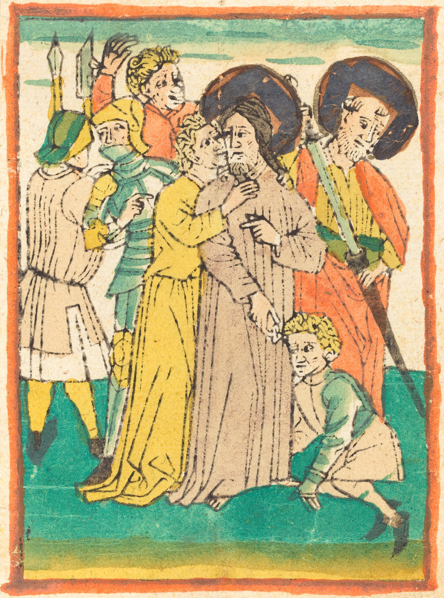 c. 1460/1465 by German 15th Century (The Betrayal of Christ), 16X12"(A3)Poster Print