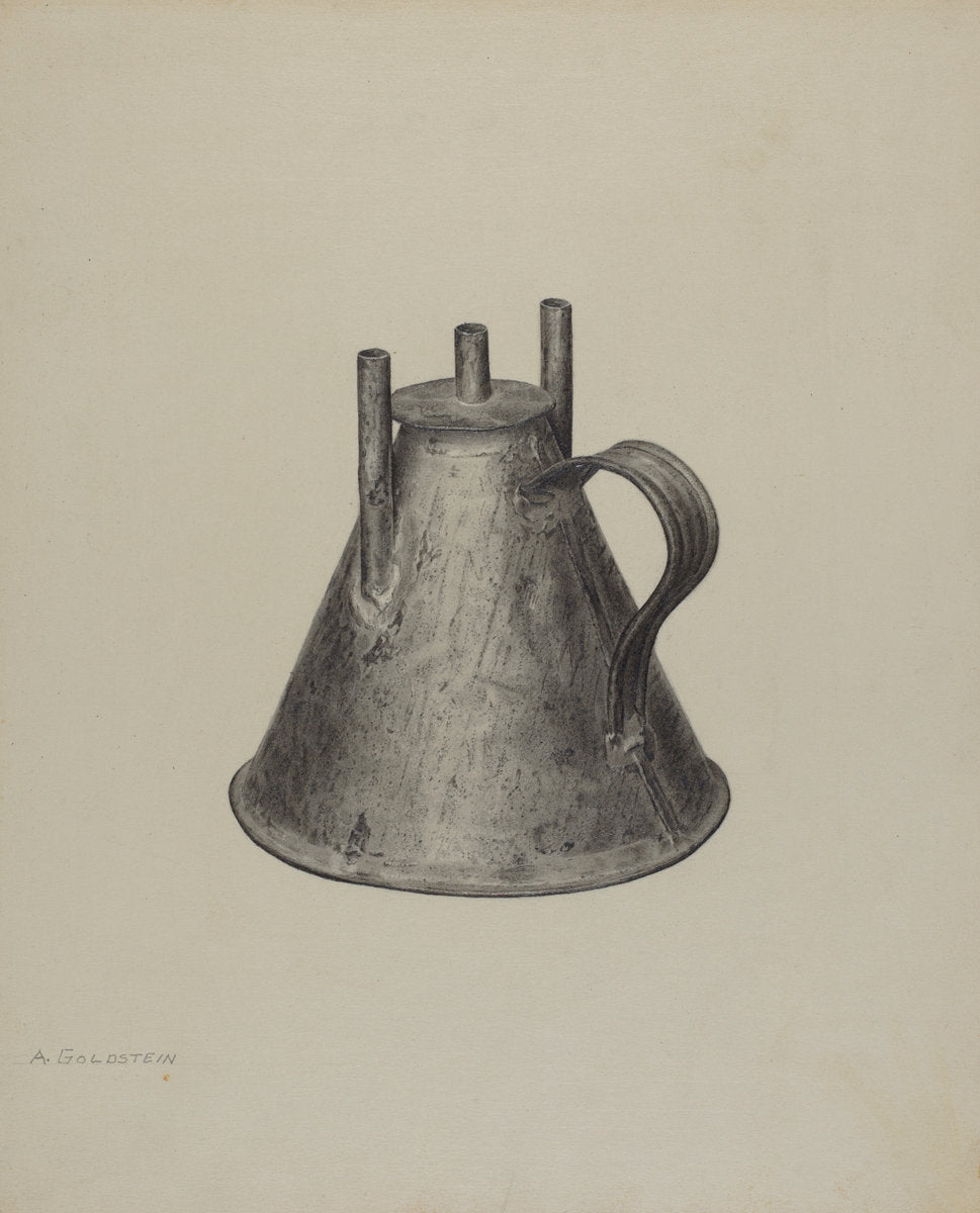 Whale Oil Lamp by Alfred Goldstein (American, active c. 1935), 16X12"(A3)Poster Print