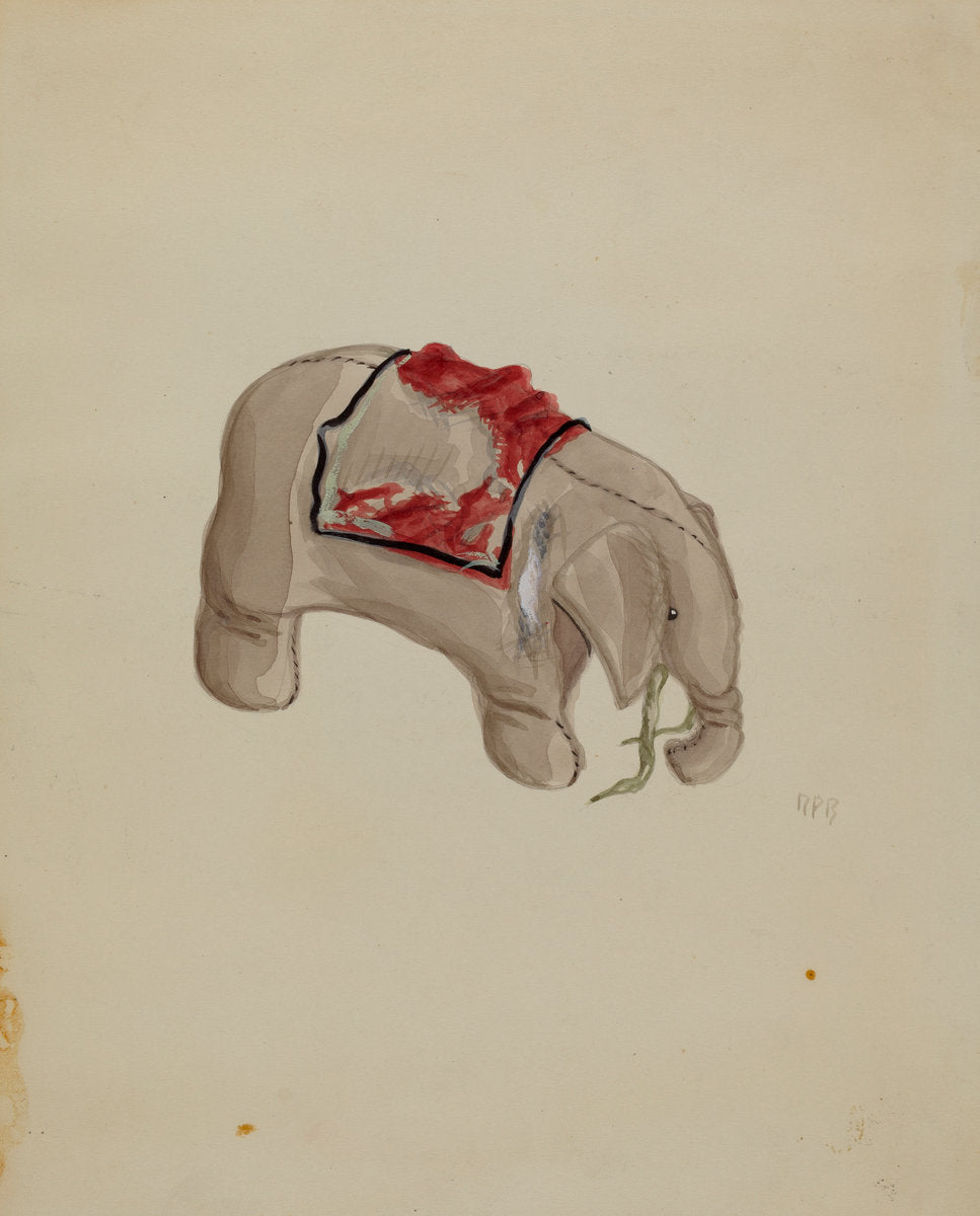Elephant by Raoul Du Bois (American, active c. 1935), 16X12"(A3)Poster Print