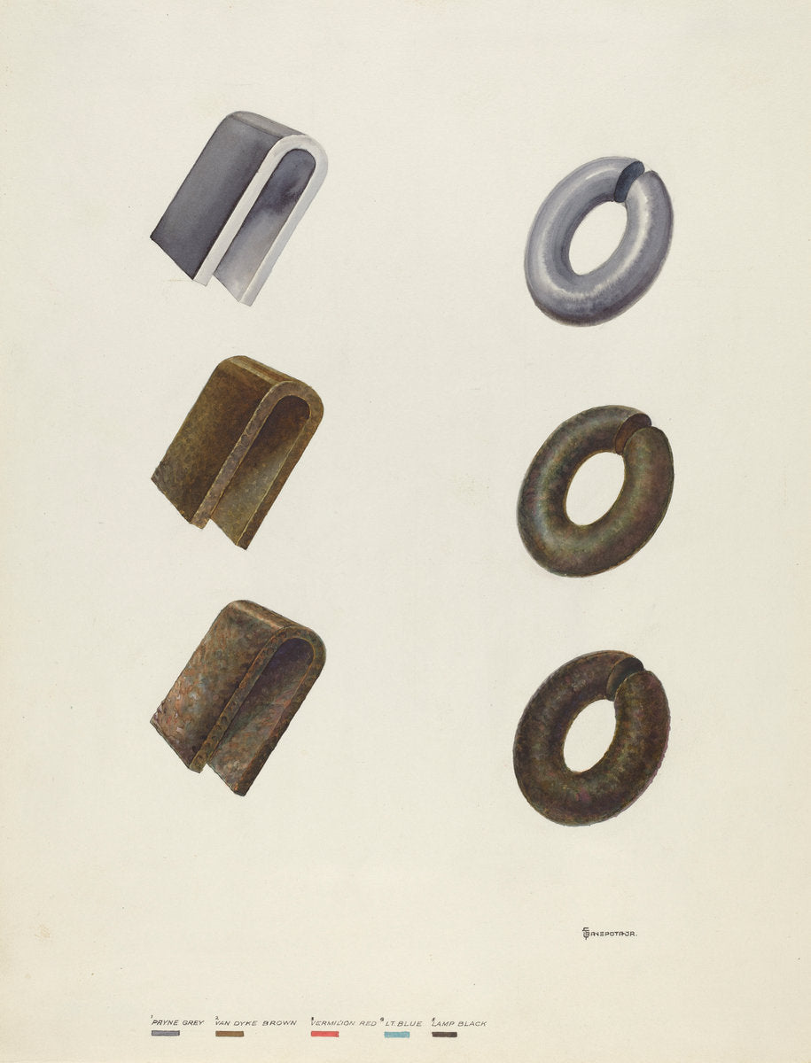 Color Notes on Iron by Gerald Transpota (American, active c. 1935), 16X12"(A3)Poster Print