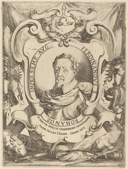 Emperor Ferdinand II by Stefano Della Bella (Italian, 1610 - 1664), 16X12"(A3)Poster Print