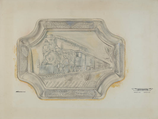 Railroad Platter by Ralph Atkinson (American, active c. 1935), 16X12"(A3)Poster Print