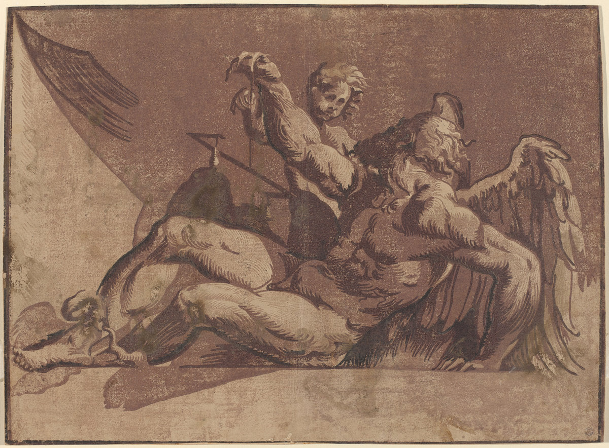 Saturn by Giuseppe Nicolo Vicentino, after Giovanni Antonio Pordenone (Italian, 1470 - 1560), 16X12"(A3)Poster Print