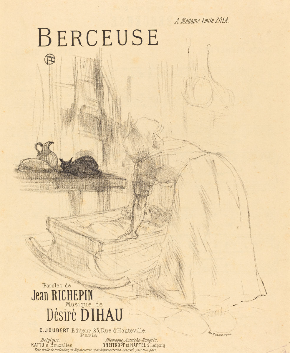 La Berceuse by Henri de Toulouse-Lautrec (French, 1864 - 1901), 16X12"(A3)Poster Print