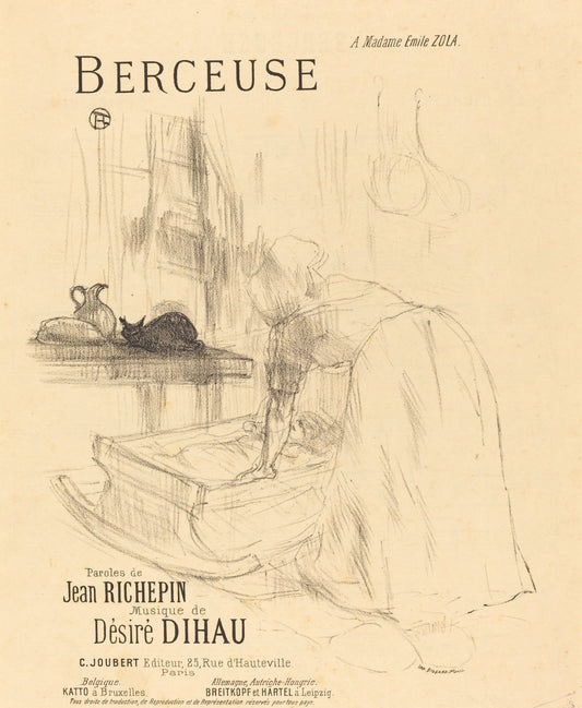 La Berceuse by Henri de Toulouse-Lautrec (French, 1864 - 1901), 16X12"(A3)Poster Print