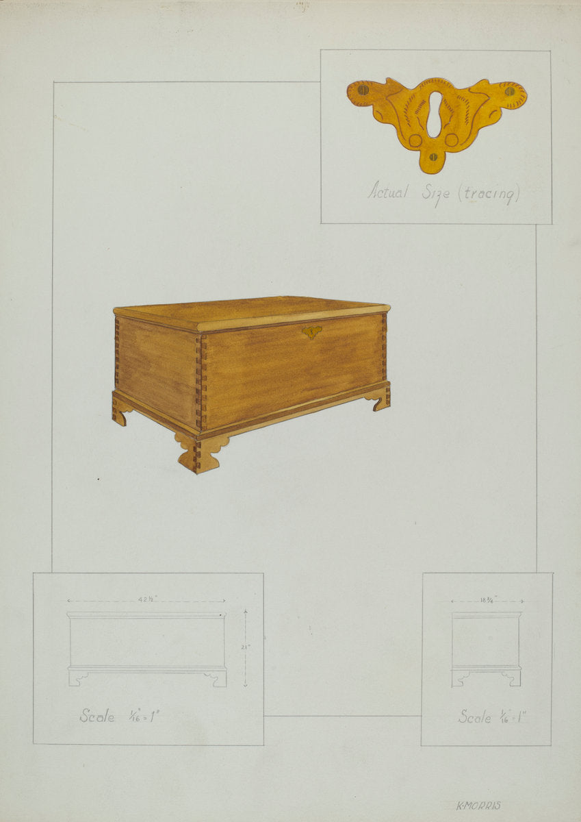 Chest by Katharine Morris (American, active c. 1935), 16X12"(A3)Poster Print