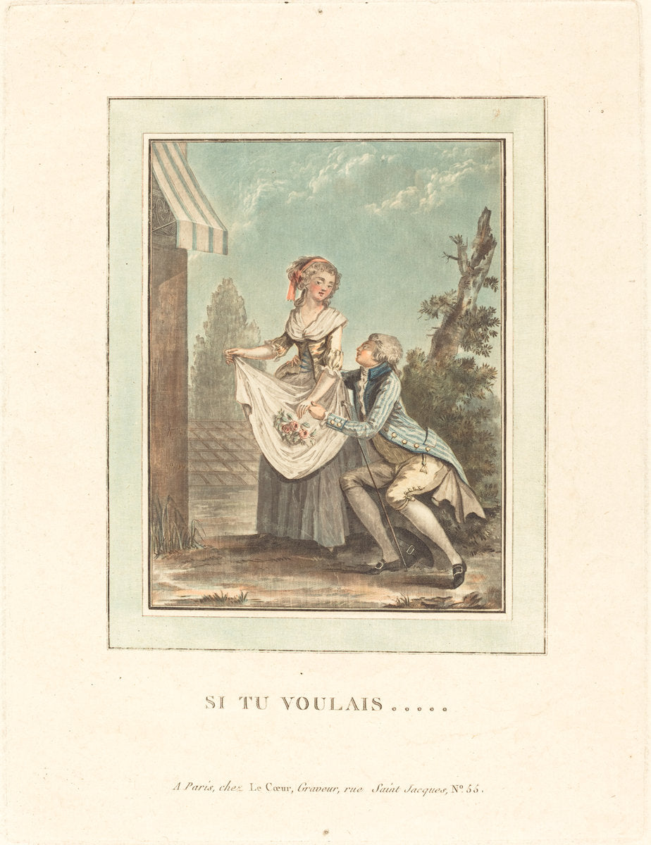 Si tu voulais by Louis Le Coeur after Nicolas Lavreince (French, active c. 1784 - 1825), 16X12"(A3)Poster Print