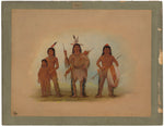 Spokan Chief, Two Warriors, and a Boy by George Catlin (American, 1796 - 1872), 16X12"(A3)Poster Print